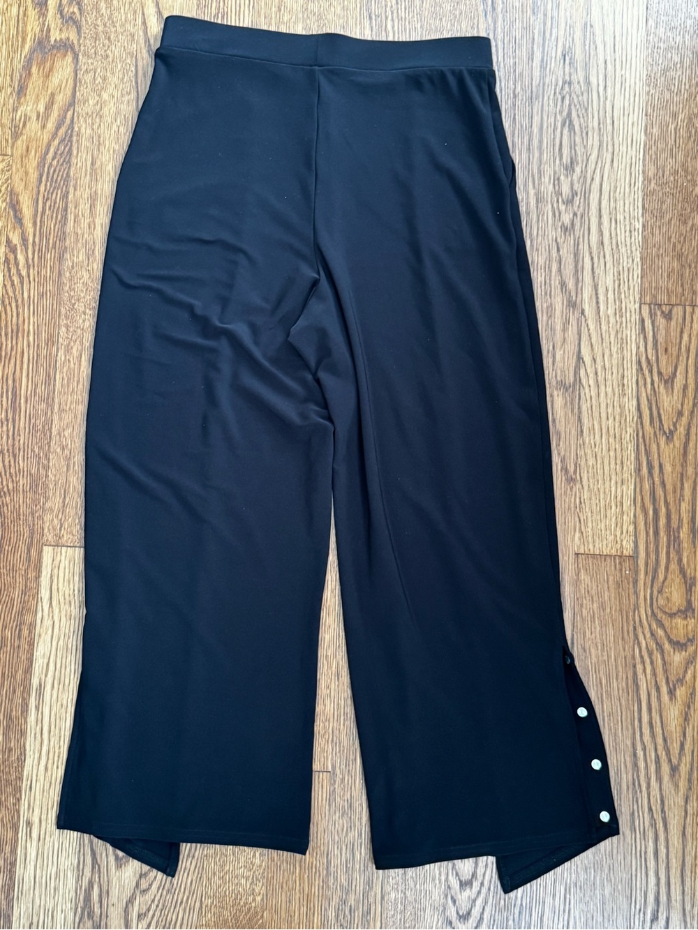 Sympli Black Wide-Leg Pull-On Pants with Side Snap Buttons